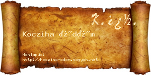 Kocziha Ádám névjegykártya