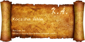 Kocziha Ádám névjegykártya