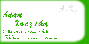 adam kocziha business card